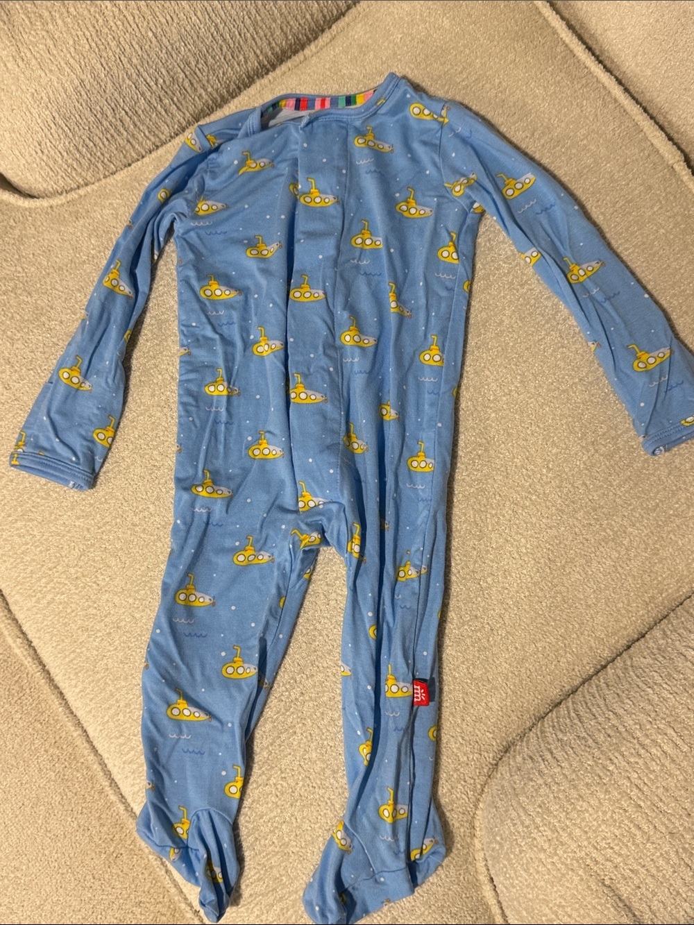 Magnetic Me Kids Blue Submarine Print One-Piece Pajamas